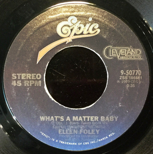 Ellen Foley - What's A Matter Baby / Hideaway (7") - Discogs image 2