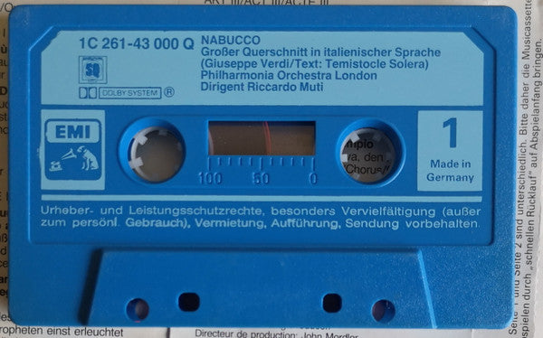 Giuseppe Verdi, Matteo Manuguerra, Renata Scotto, Nicolai Ghiaurov, Elena Obraztsova, Ambrosian Opera Chorus, The, Philharmonia Orchestra, Riccardo Muti - Nabucco - Großer Querschnitt In Italienischer Sprache (Cassette) - Discogs image 7
