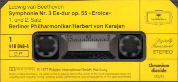 Ludwig van Beethoven, Herbert von Karajan, Berliner Philharmoniker - Symphony No. 3 »Eroica« & Overture »Leonore III« (Cassette) - Discogs image 4