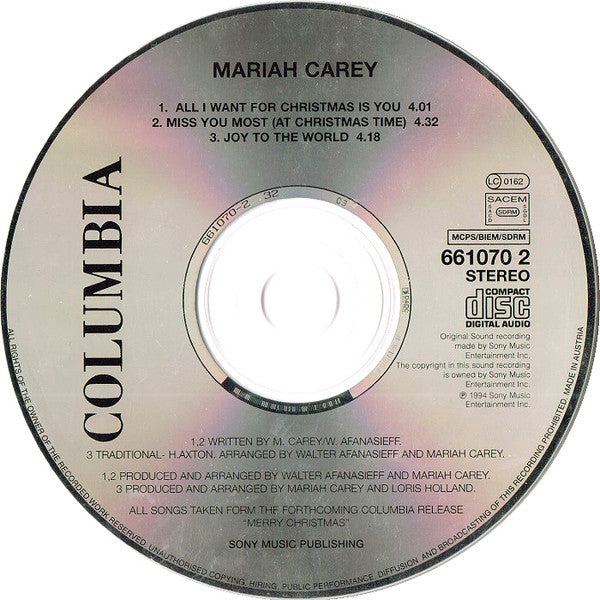 Mariah Carey - All I Want For Christmas Is You (CD) - Discogs image 5