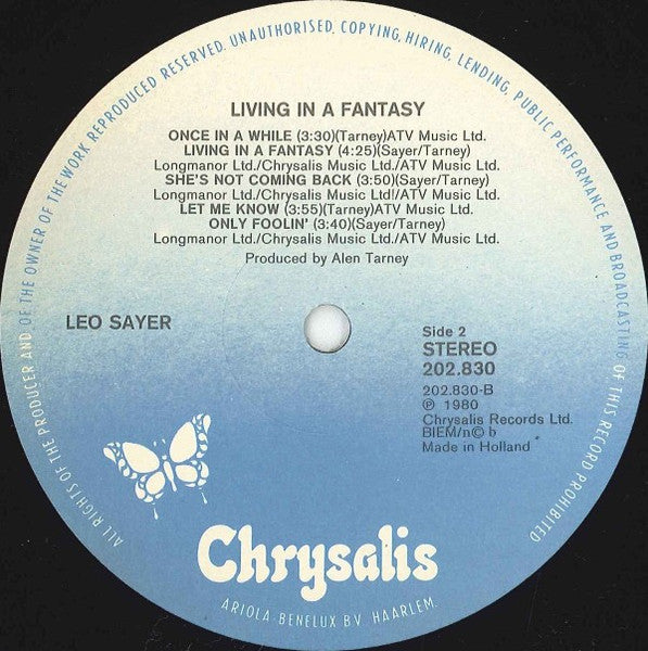 Leo Sayer - Living In A Fantasy (LP) - Discogs image 4
