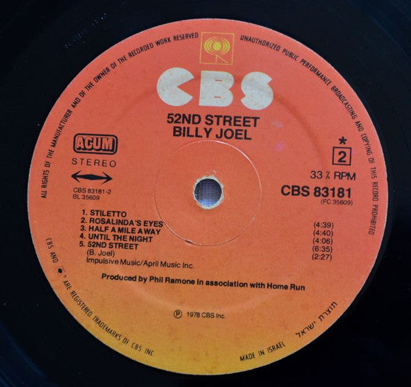 Billy Joel - 52nd Street (LP) - Discogs image 6