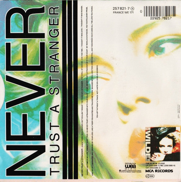 Kim Wilde - Never Trust A Stranger (7") - Discogs image 2