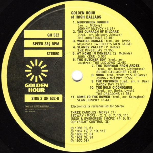 Various - Golden Hour Of Irish Ballads (LP) - Discogs image 4
