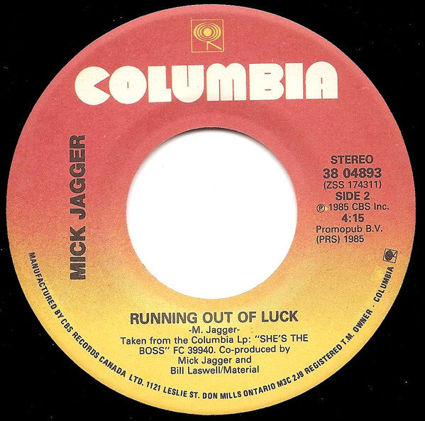 Mick Jagger - Lucky In Love (7") - Discogs image 4