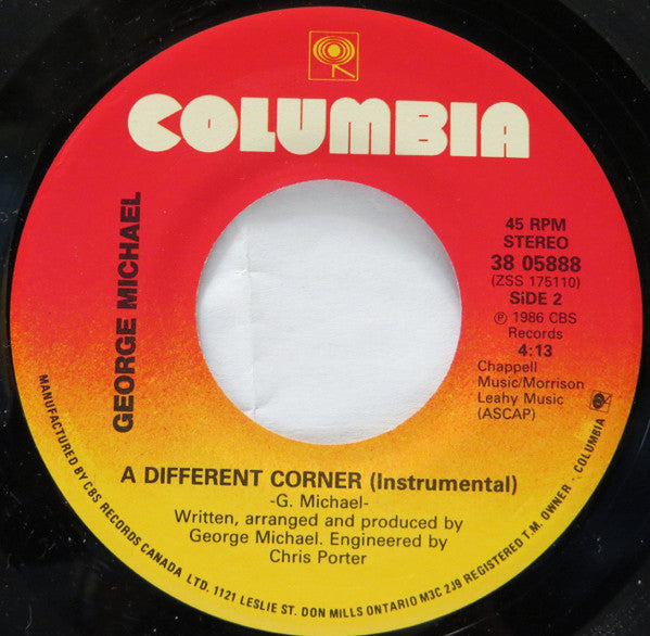 George Michael - A Different Corner (7") - Discogs image 4