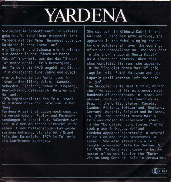Yardena Arazi - It's Time For Love (7") - Discogs image 2