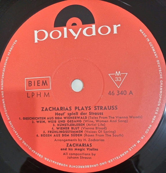 Helmut Zacharias - Zacharias Plays Strauss - Heut' Spielt Der Strauss (LP) - Discogs image 3