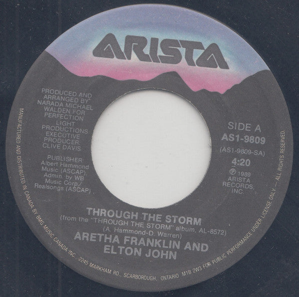 Aretha Franklin And Elton John - Through The Storm (7") - Discogs image 3