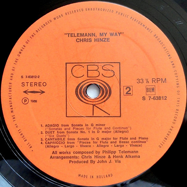 Chris Hinze - Telemann - My Way (LP) - Discogs image 4