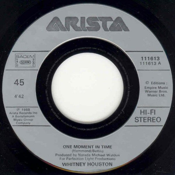 Whitney Houston - One Moment In Time (7") - Discogs image 3
