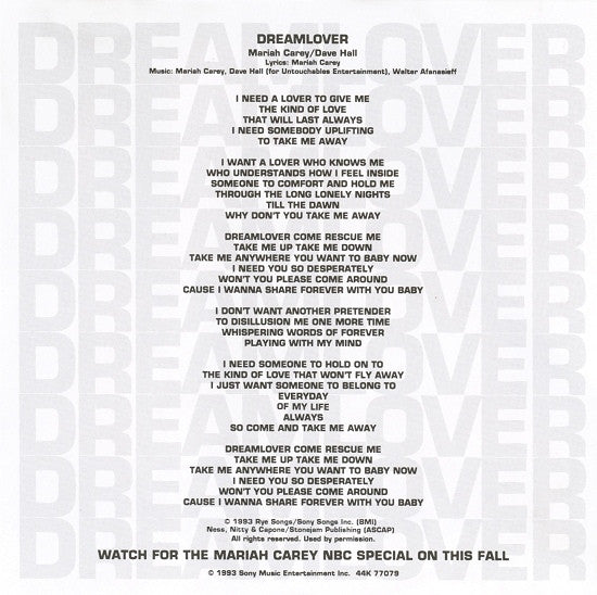 Mariah Carey - Dreamlover (CD) - Discogs image 6