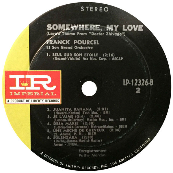 Franck Pourcel Et Son Grand Orchestre - Somewhere, My Love (Lara's Theme From "Dr. Zhivago") (LP) - Discogs image 4