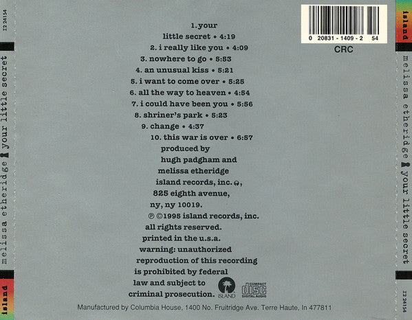 Melissa Etheridge - Your Little Secret (CD) - Discogs image 2