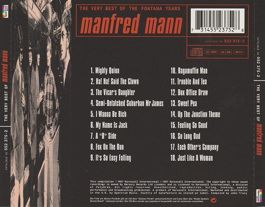 Manfred Mann - The Very Best Of The Fontana Years (CD) - Discogs image 2
