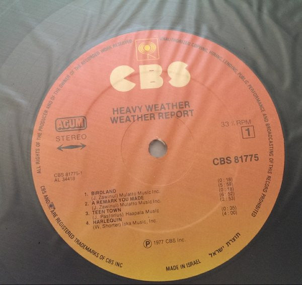 Weather Report - Heavy Weather (LP) - Discogs image 3