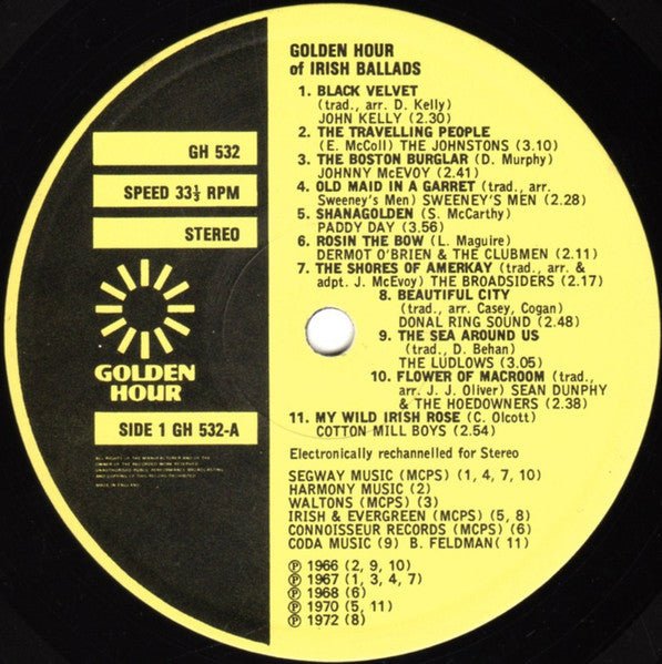 Various - Golden Hour Of Irish Ballads (LP) - Discogs image 3
