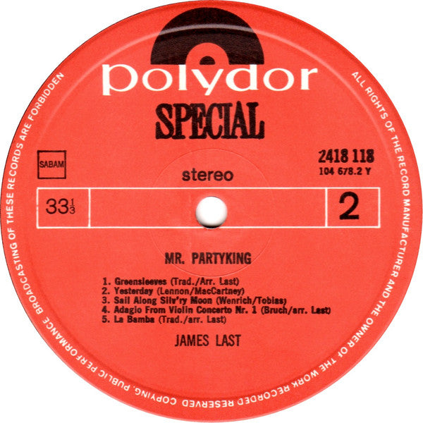 James Last - Mr. Partyking (LP) - Discogs image 3