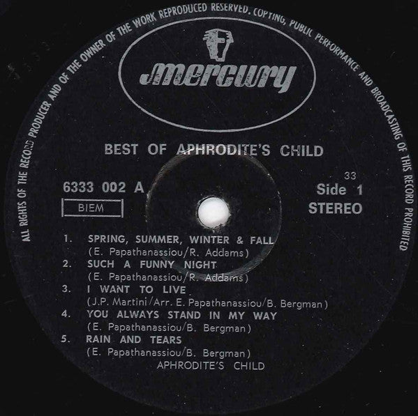 Aphrodite's Child - Best Of Aphrodite's Child (LP) - Discogs image 3