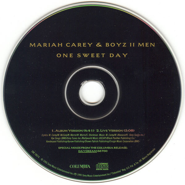 Mariah Carey & Boyz II Men - One Sweet Day (CD) - Discogs image 3