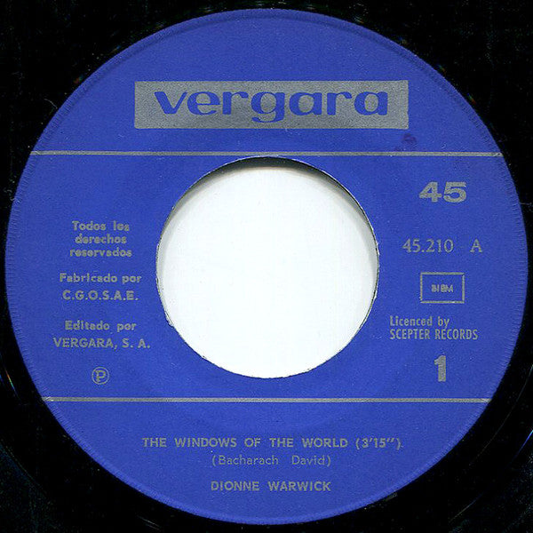 Dionne Warwick - The Windows Of The World / Walk Little Dolly (7") - Discogs image 3