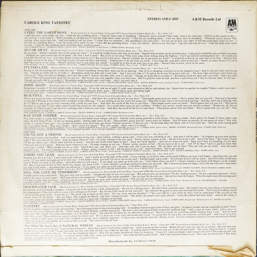 Carole King - Tapestry (LP) - Discogs image 2