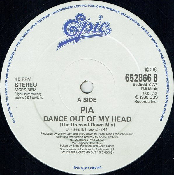 Pia Zadora - Dance Out Of My Head (The Dressed-Down Mix) (12")