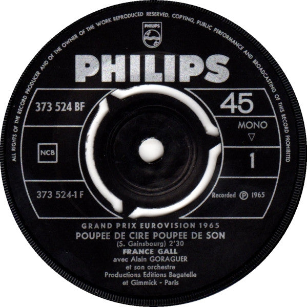 France Gall - Poupée De Cire Poupée De Son (7") - Discogs image 3
