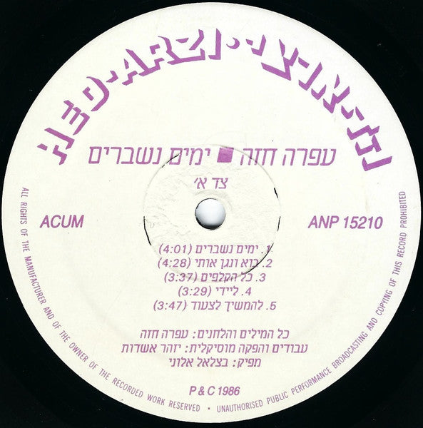 Ofra Haza = Ofra Haza - ימים נשברים = Broken Days (LP) - Discogs image 3