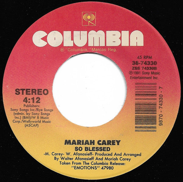 Mariah Carey - I'll Be There (7") - Discogs image 2