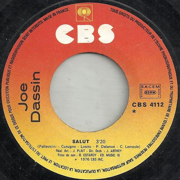 Joe Dassin - Salut / Et Si Tu N'Existais Pas (7") - Discogs image 3
