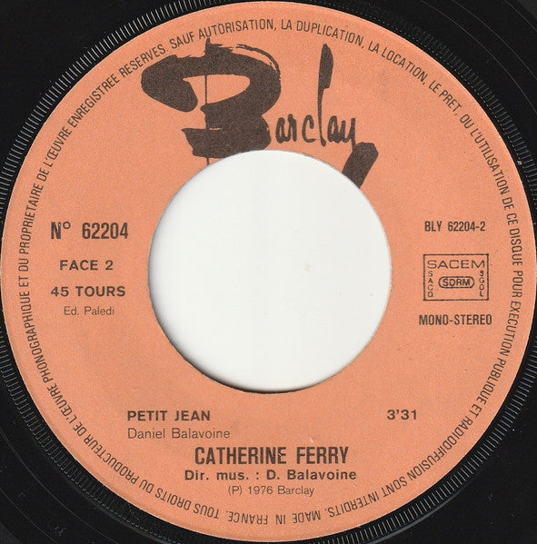 Catherine Ferry - 1, 2, 3 (7") - Discogs image 4