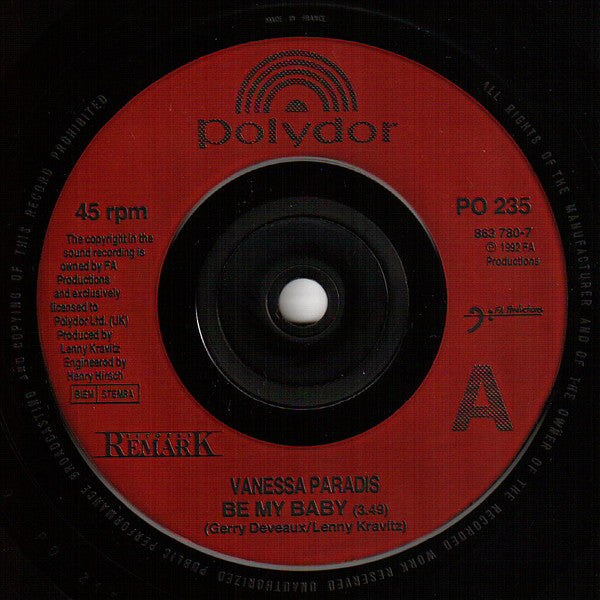 Vanessa Paradis - Be My Baby (7") - Discogs image 3