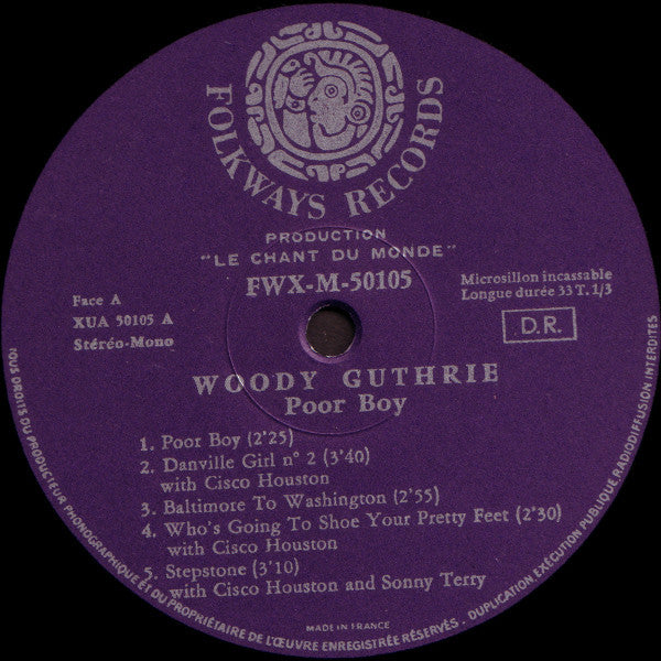 Woody Guthrie with Cisco Houston and Sonny Terry - Poor Boy (LP) - Discogs image 4