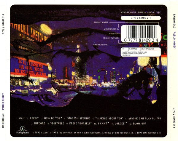 Radiohead - Pablo Honey (CD) - Discogs image 2