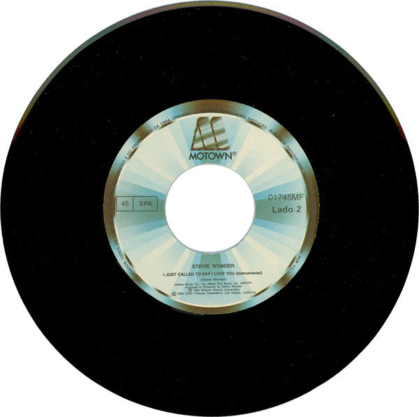 Stevie Wonder - I Just Called To Say I Love You (7") - Discogs image 4