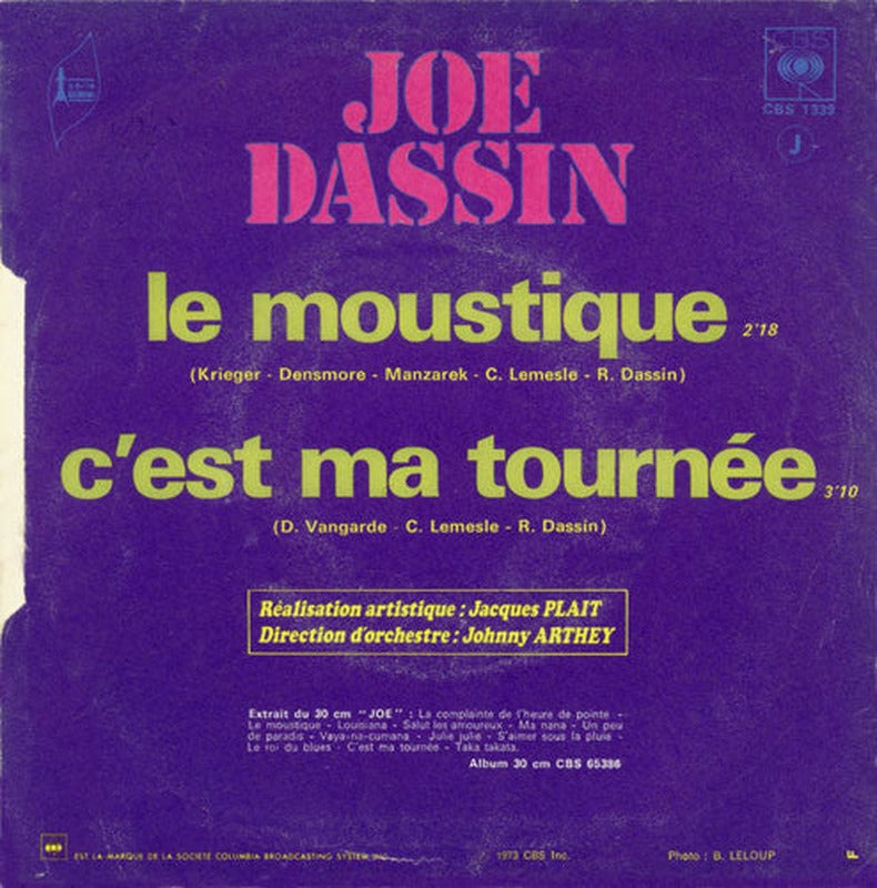 Joe Dassin - Le Moustique (7") - Discogs image 2