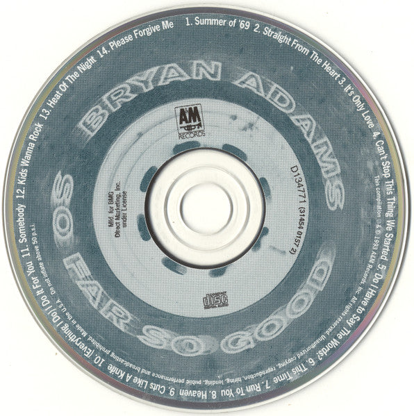 Bryan Adams - So Far So Good (CD) - Discogs image 3