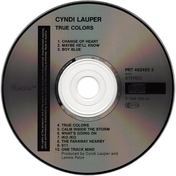 Cyndi Lauper - True Colors (CD) - Discogs image 3