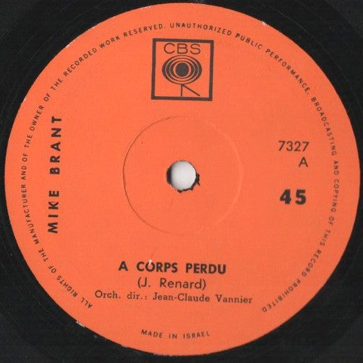 Mike Brant - À Corps Perdu / Felicita (7")