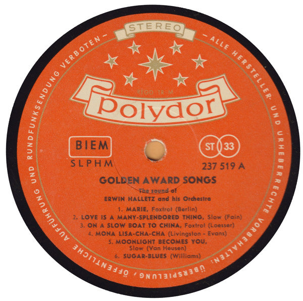 Orchester Erwin Halletz - Golden Award Songs (LP) - Discogs image 3