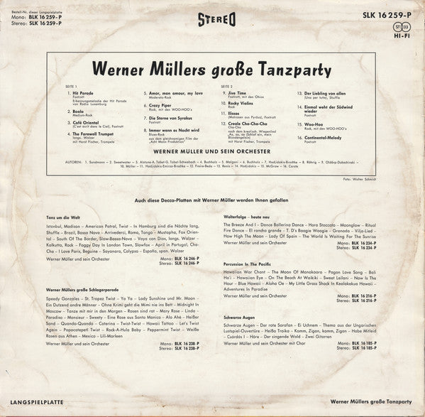 Werner Müller Und Sein Orchester - Werner Müller's Große Tanzparty (LP) - Discogs image 2