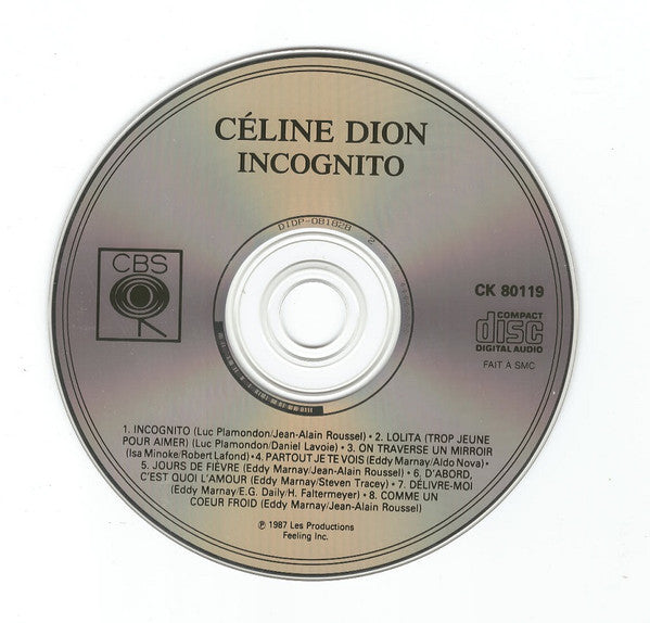 Céline Dion - Incognito (CD) - Discogs image 3