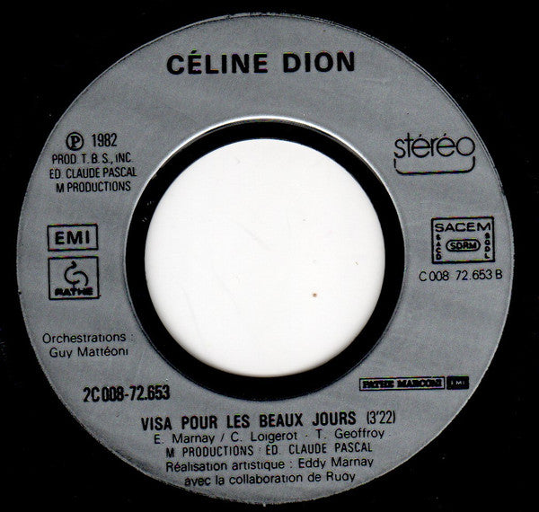 Céline Dion - D'amour Ou D'amitié (7") - Discogs image 4