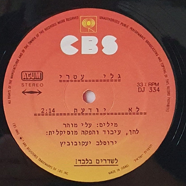 Gali Atari = Gali Atari - לא יודעת (LP) - Discogs image 2