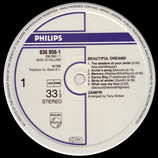 Gheorghe Zamfir - Beautiful Dreams (LP) - Discogs image 3