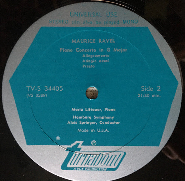 Albert Roussel / Maurice Ravel, Maria Littauer, Hamburger Symphoniker ● Alois Springer - Piano Concerto, Op. 36 / Piano Concerto In G Major (LP) - Discogs image 4