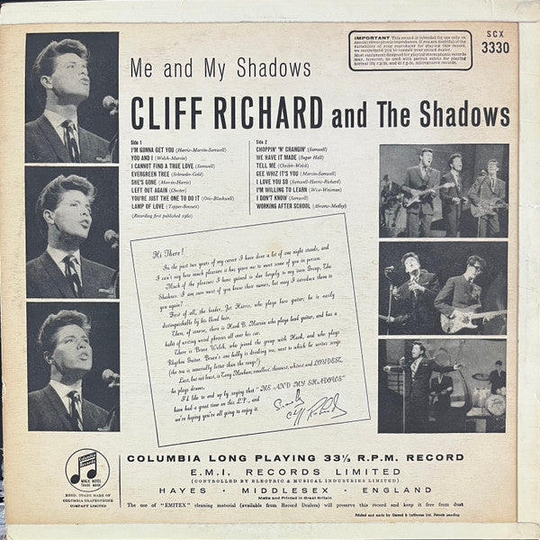 Cliff Richard & The Shadows - Me And My Shadows (LP) - Discogs image 2