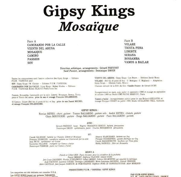 Gipsy Kings - Mosaïque (LP) - Discogs image 6