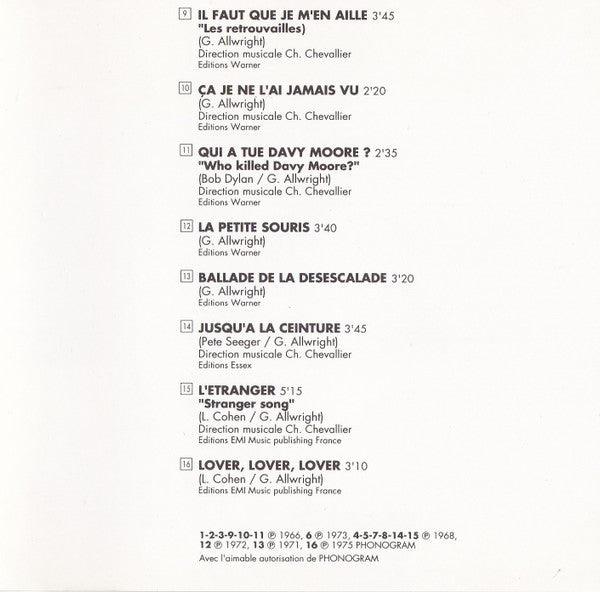 Graeme Allwright - Graeme Allwright (CD) - Discogs image 3